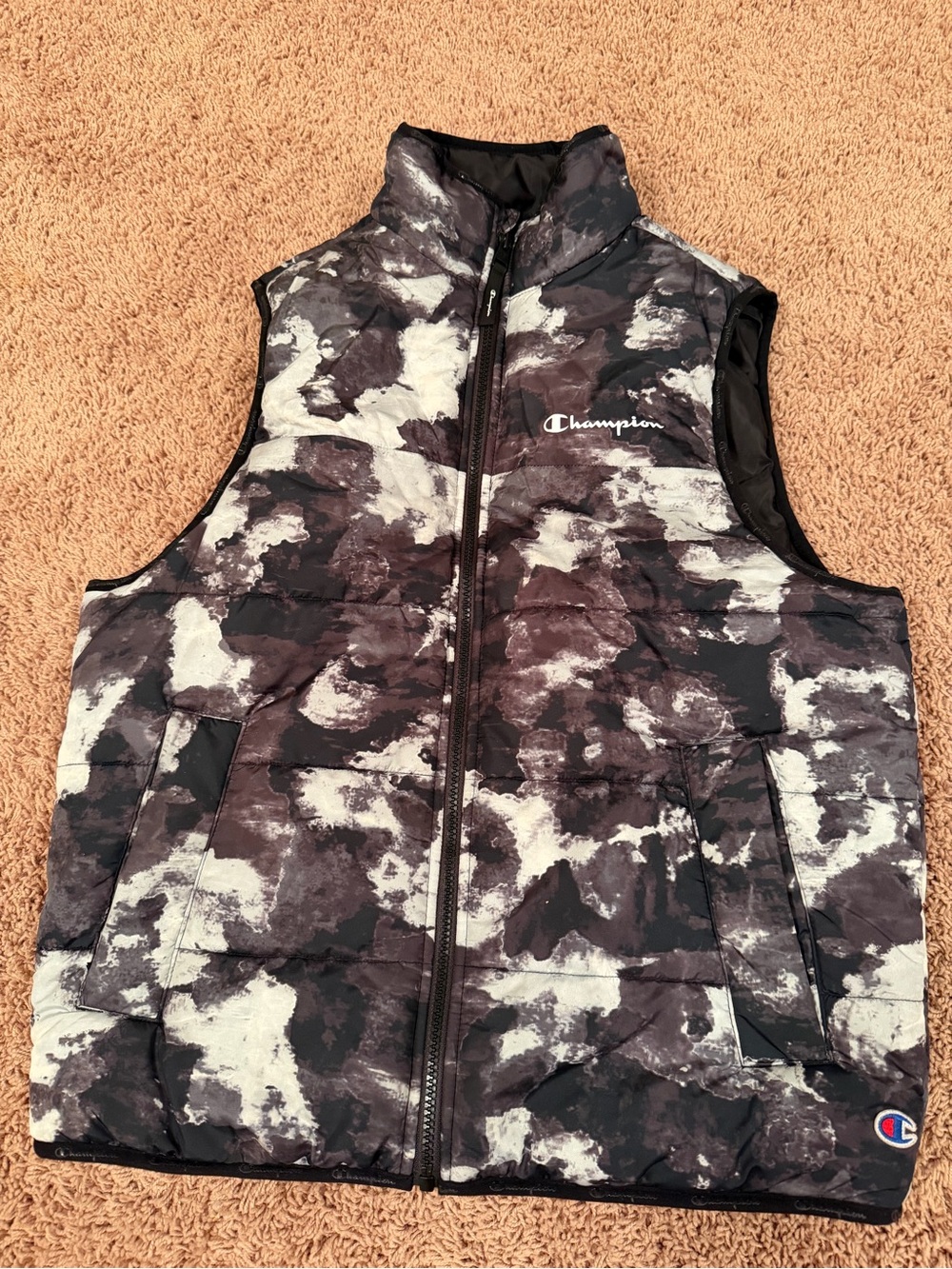 Champion Unisex Adult Black & White Puffer Vest